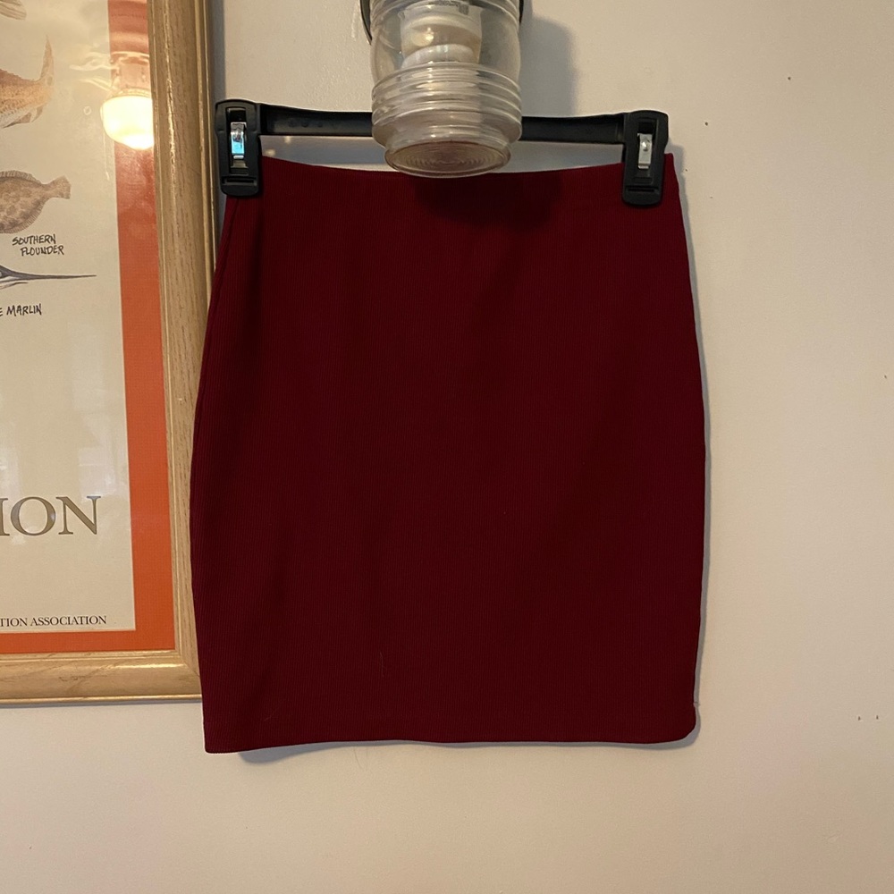 Maroon Bodycon Skirt
